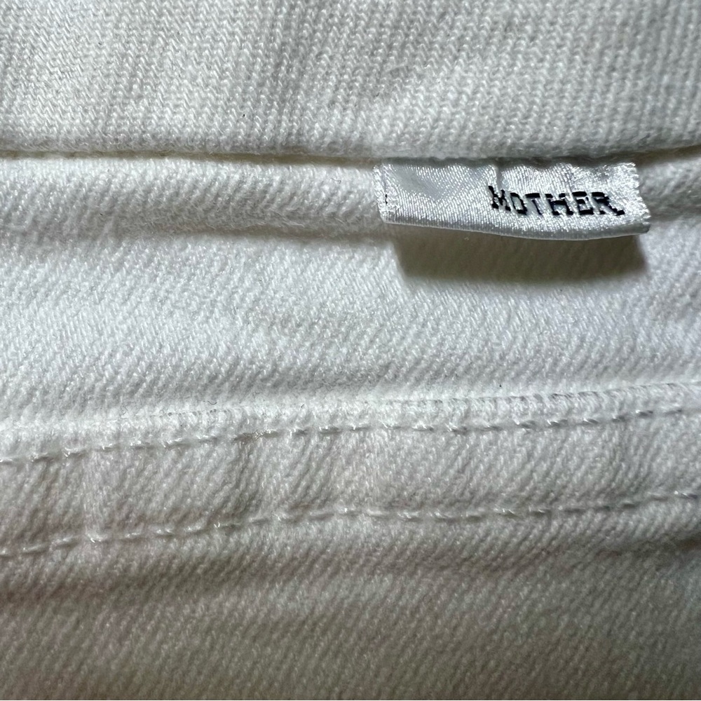 MOTHER White Flare Wide Leg Jeans with Frayed Hem - Picture 8 of 14